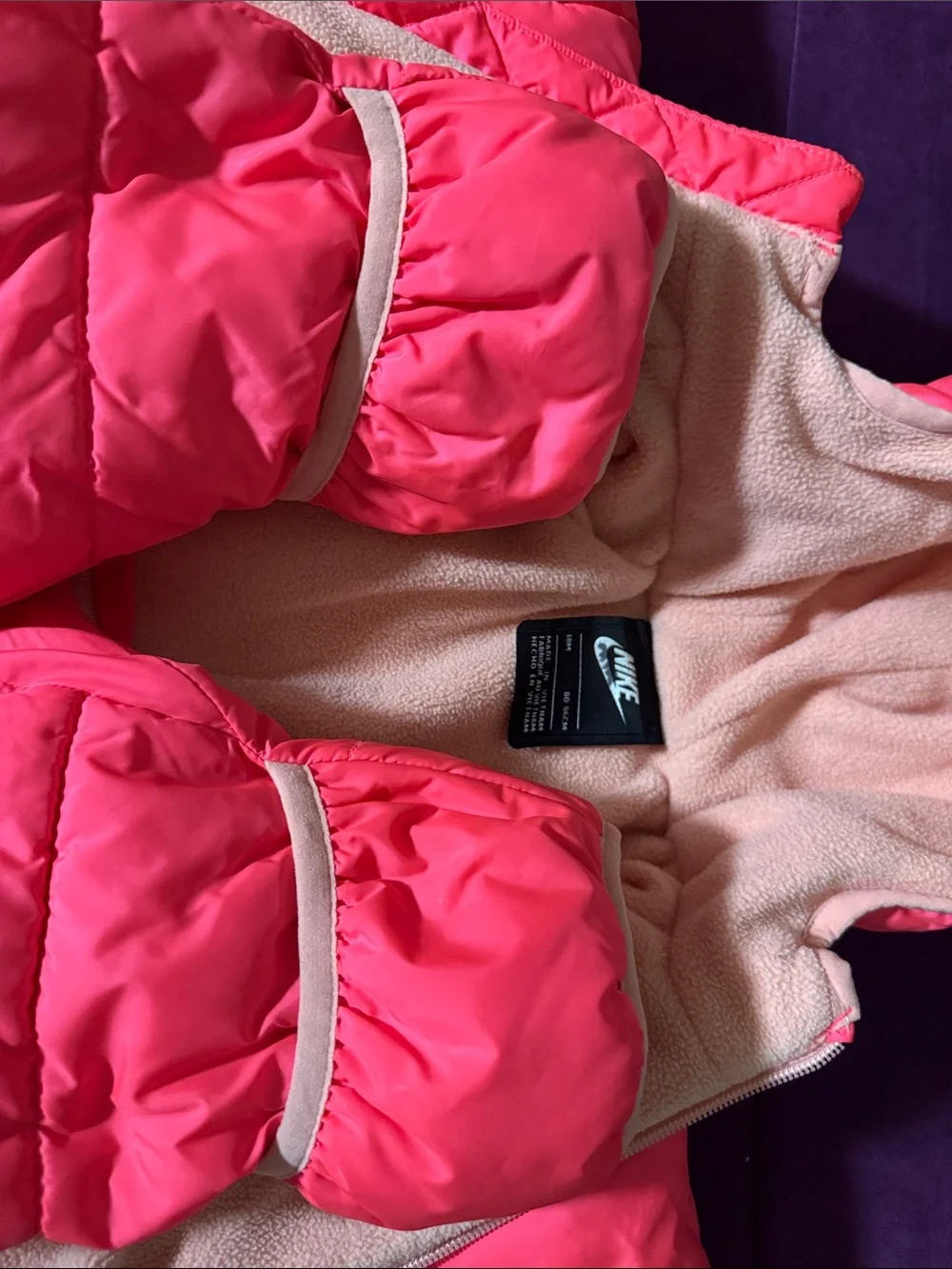 Nike Hot Pink Hooded Puffer One-Piece